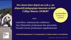 Des classes interdegrés au cycle 3 : un dispositif pédagogique innovant en REP+ - Collège Maurice Jaubert