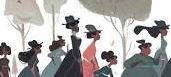ce visuel décrit la couverture de la BD Blanc Autour, Scénario: Wilfrid Lupano Dessin: Stéphane Ferte Editions Dargaud. Cette BD fait partie des 3 ouvrages en lice pour la fête des lecteurs du Var. On y voit un cortège de femmes en habits.