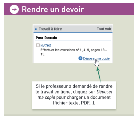 rendre un devoir eleve