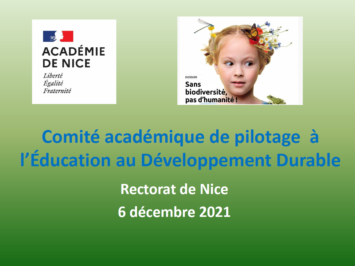 Diaporama du comité académique de pilotage à l'éducation du développement durable 2021