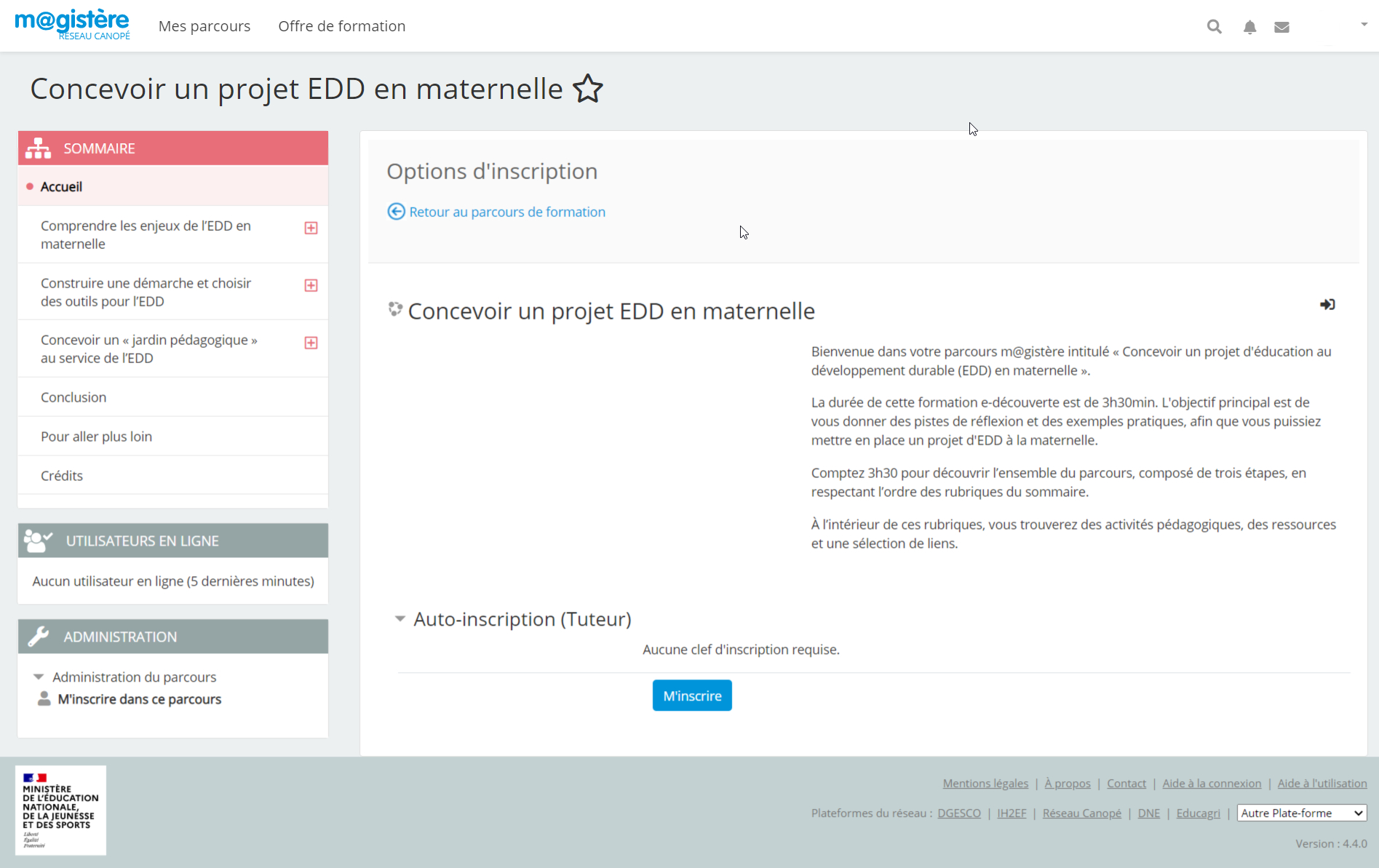 Concevoir un projet EDD en maternelle - Parcours M@gistère