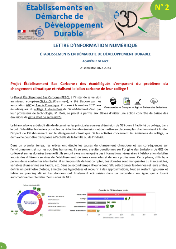 Lettre d'information numérique EDD n°2