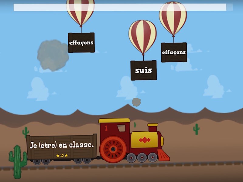 Jeu : « Le petit train de la conjugaison du présent »