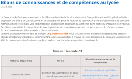 S’auto-évaluer en mathématiques au lycée et préparer la rentrée