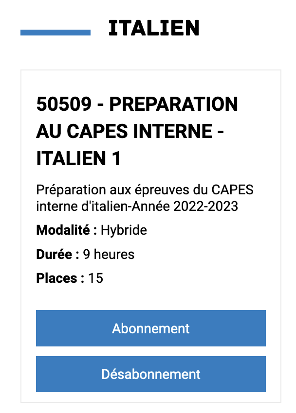 Préparation au CAPES interne d'italien 2023 – Site pédagogique italien –  Académie de Nice