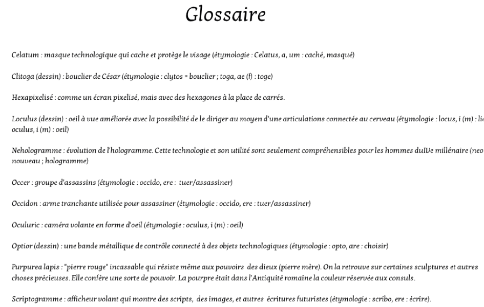 glossaireAntiquitéAnticipation