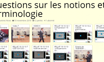 Etude de la Langue en lycée – Questions sur les notions et la terminologie en vidéo