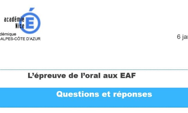 ORAL EAF : FAQ et maquettes de descriptif
