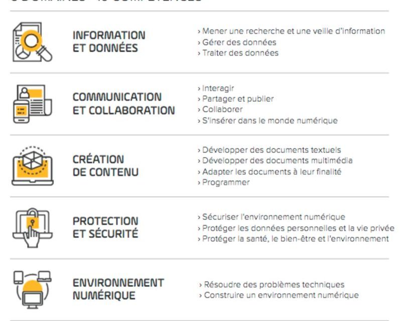 Les compétences évaluées par Pix