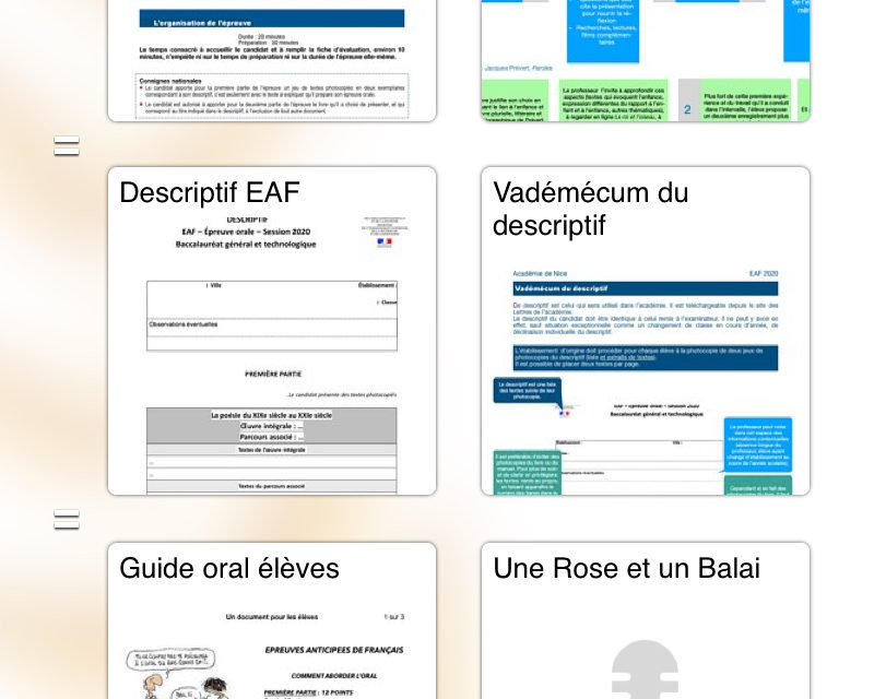 Les épreuves orales des EAF