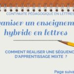 Organiser un enseignement hybride en lettres