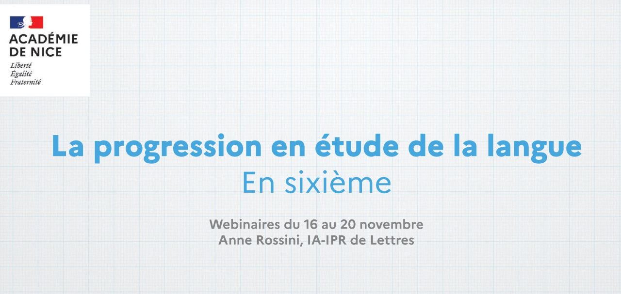 Webinaire Progression EDL sixième