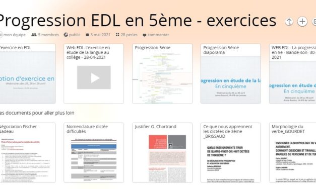 Progression étude de la langue en 5e