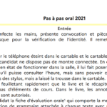 Pas à pas oral 2021