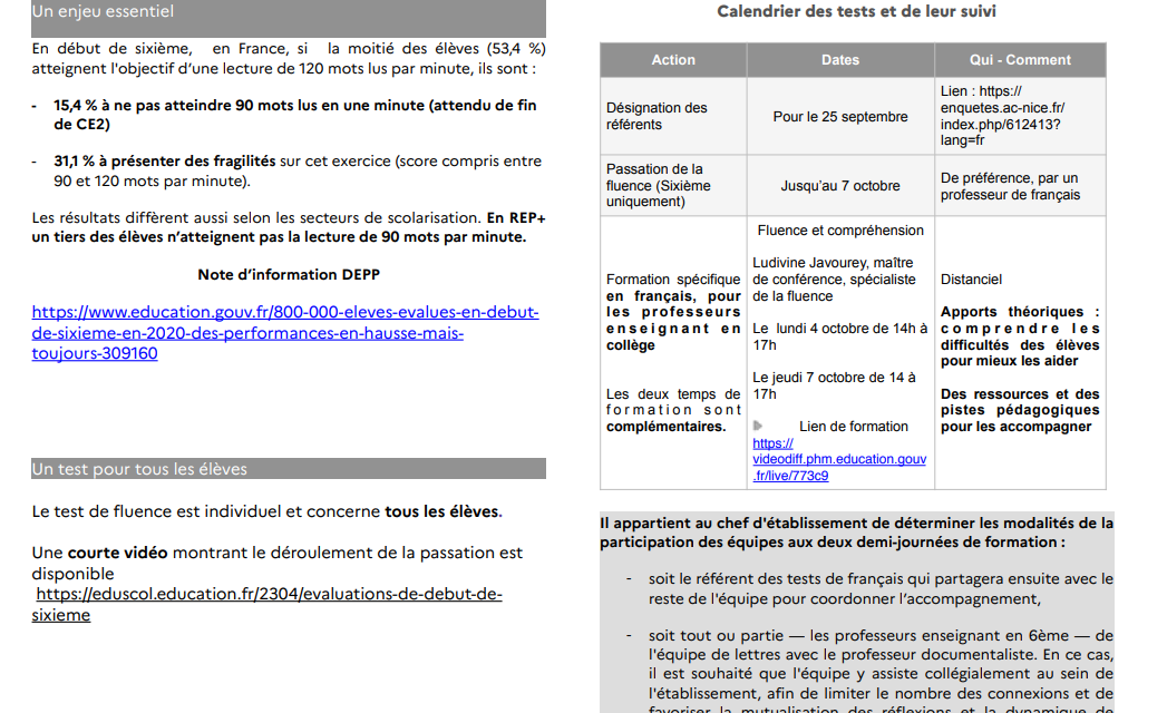 Fiche français fluence et compréhension – septembre 2021-