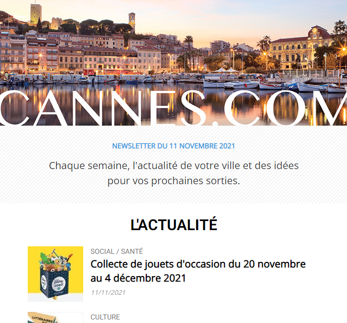 Newsletter Cannes.com N° 28 – Site Officiel de la Ville de Cannes