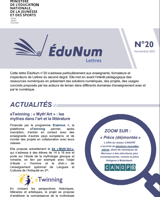 Lettre ÉduNum lettres n°20