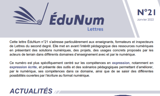 Lettre EduNum n°21 (janvier 2022)