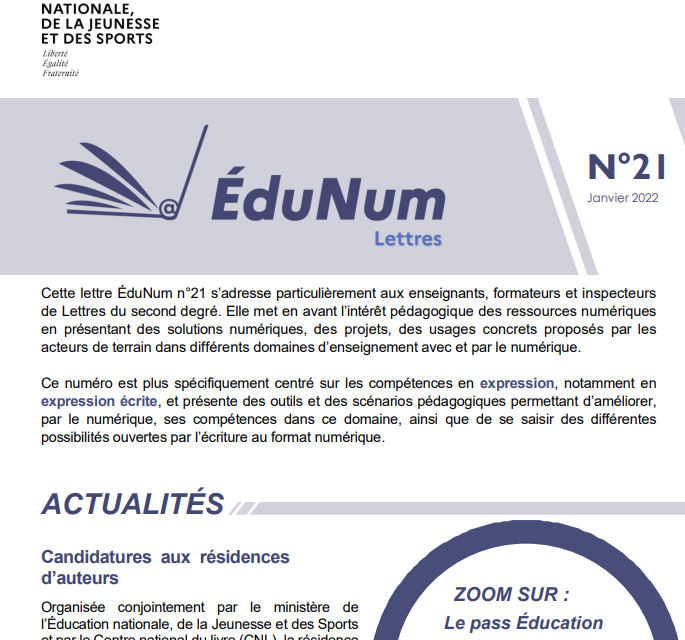 Lettre EduNum n°21 (janvier 2022)