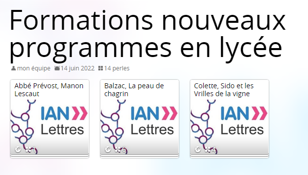 Formations aux nouveaux programmes en lycée