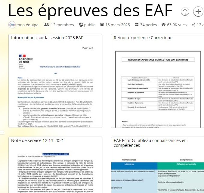 Les épreuves des EAF