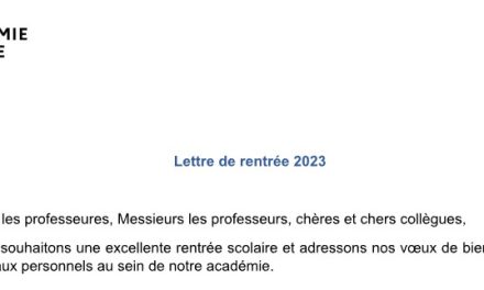 Lettre de rentrée de l’inspection de lettres – septembre 2023