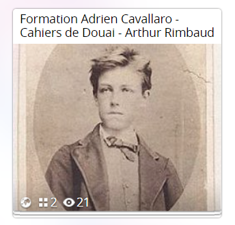 Formation Adrien Cavallaro – Cahiers de Douai – Arthur Rimbaud – nov2023