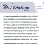 Lettre ÉduNum Lettres n°24 – décembre 2024