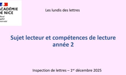 Sujet lecteur et compétences de lecture année 2 – 1er décembre 2025