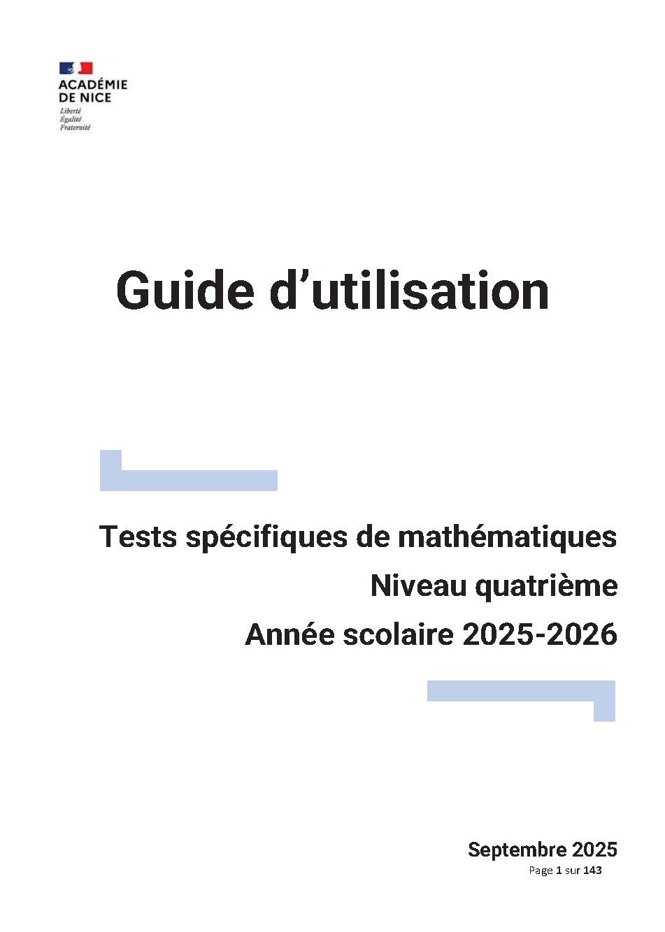 Guide d'utilisation des tests spécifiques collège 4ème_garde