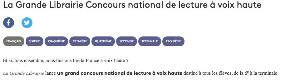 Et Si On Lisait à Voix Haute « Si on lisait… à voix haute ! » : concours de lecture de La Grande