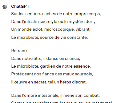 Paroles proposées par ChatGPT